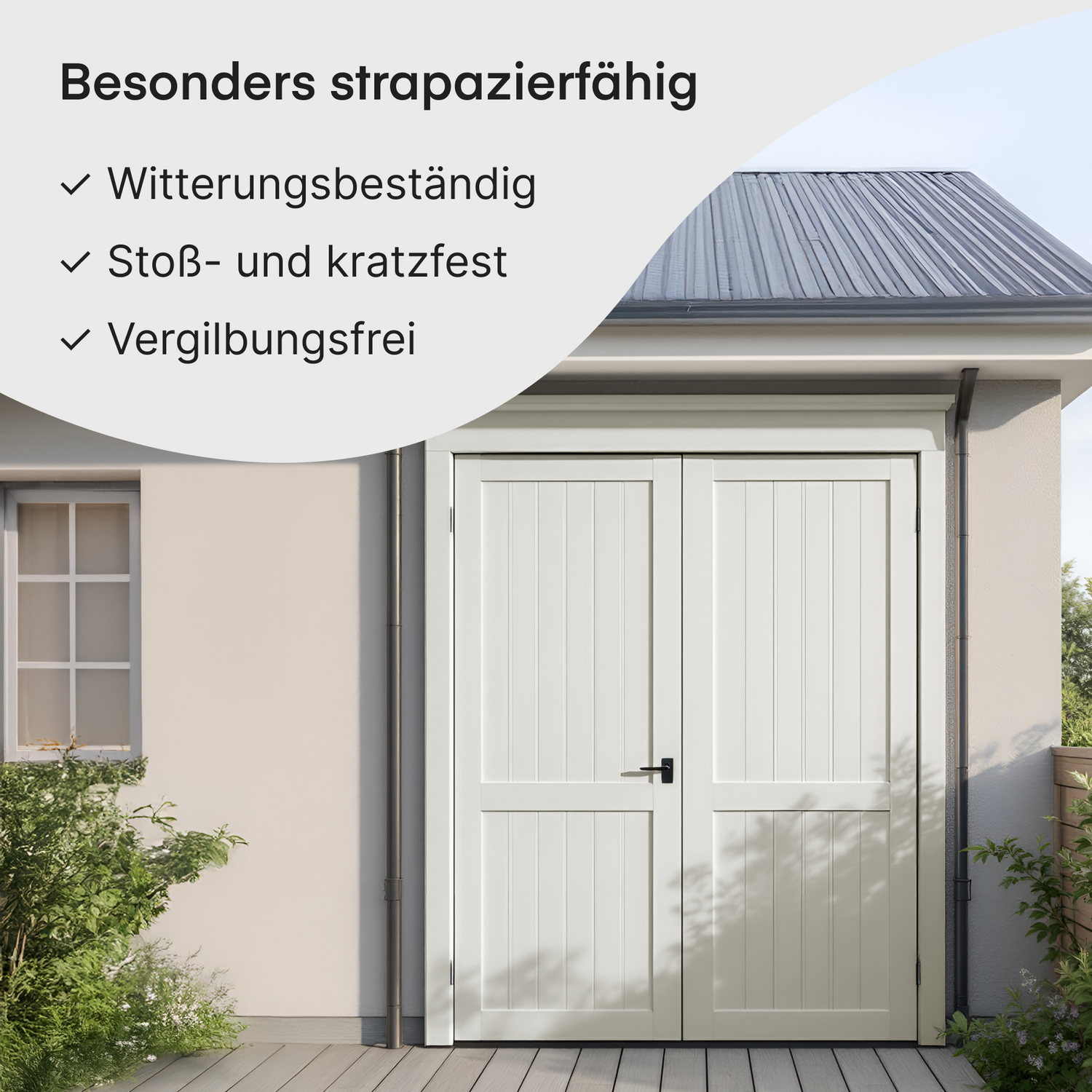 GRUNDMANN Holzfarbe & Wetterschutzfarbe: 4-in-1 Holzanstrich inkl. Grundierung