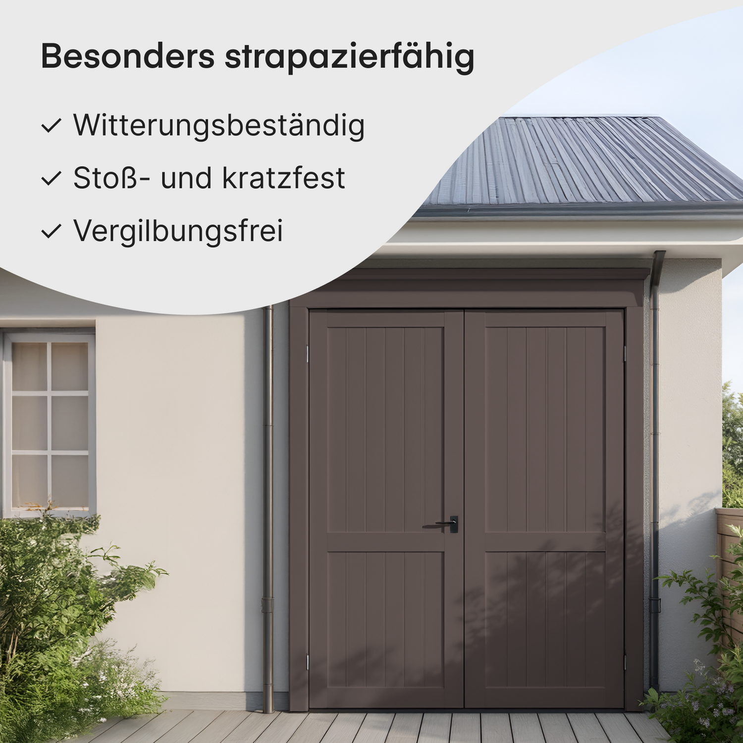 GRUNDMANN Holzfarbe & Wetterschutzfarbe: 4-in-1 Holzanstrich inkl. Grundierung