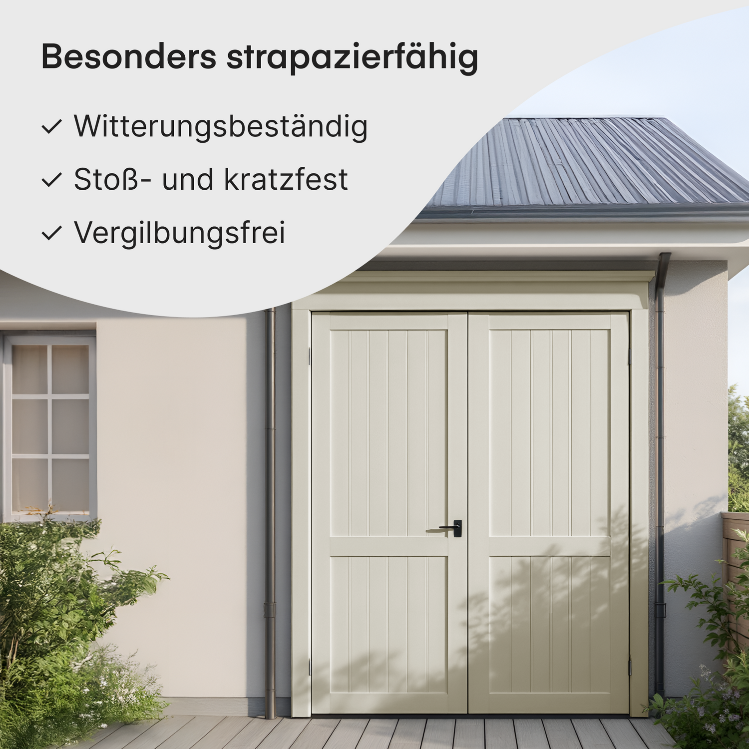 GRUNDMANN Holzfarbe & Wetterschutzfarbe: 4-in-1 Holzanstrich inkl. Grundierung