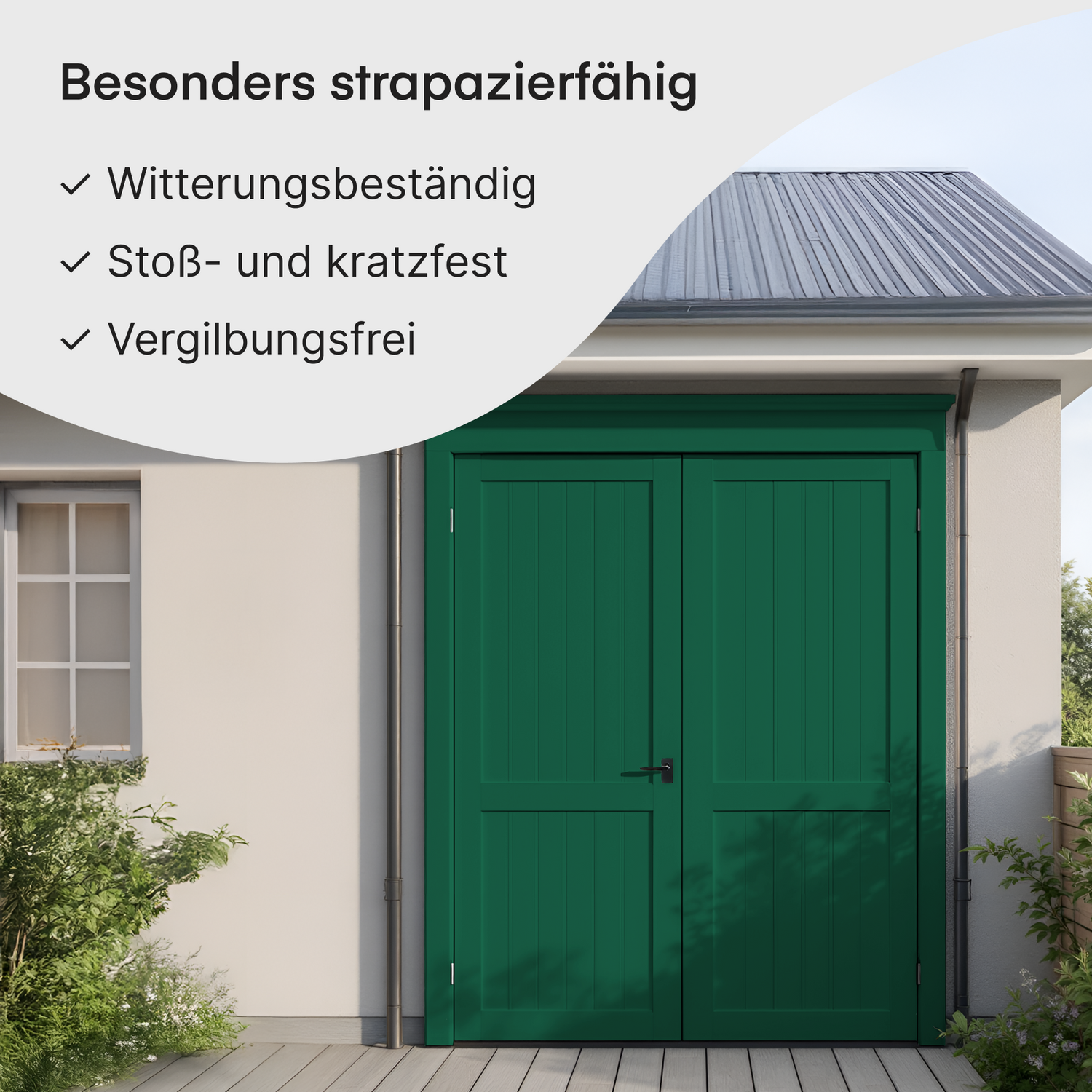 GRUNDMANN Holzfarbe & Wetterschutzfarbe: 4-in-1 Holzanstrich inkl. Grundierung