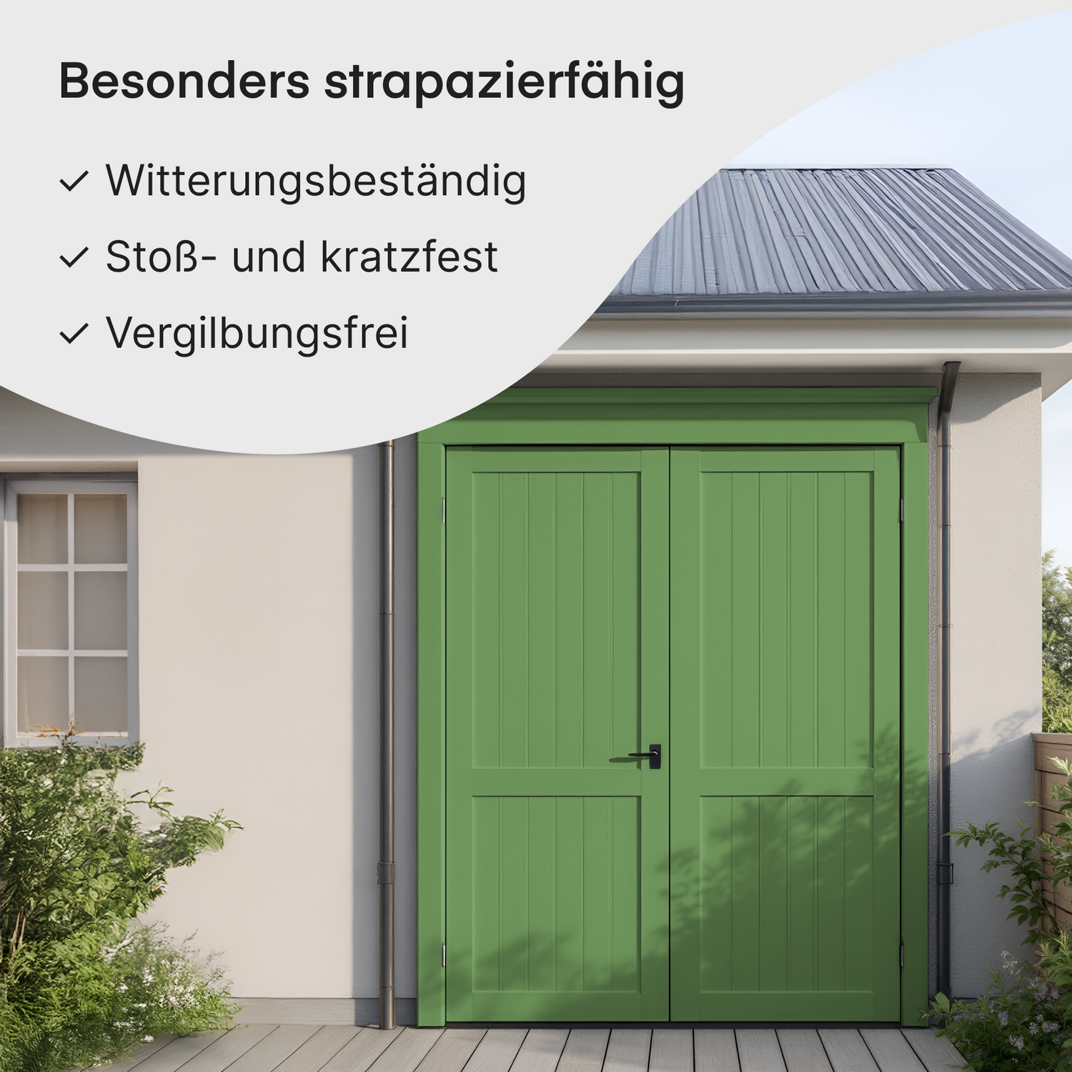 GRUNDMANN Holzfarbe & Wetterschutzfarbe: 4-in-1 Holzanstrich inkl. Grundierung