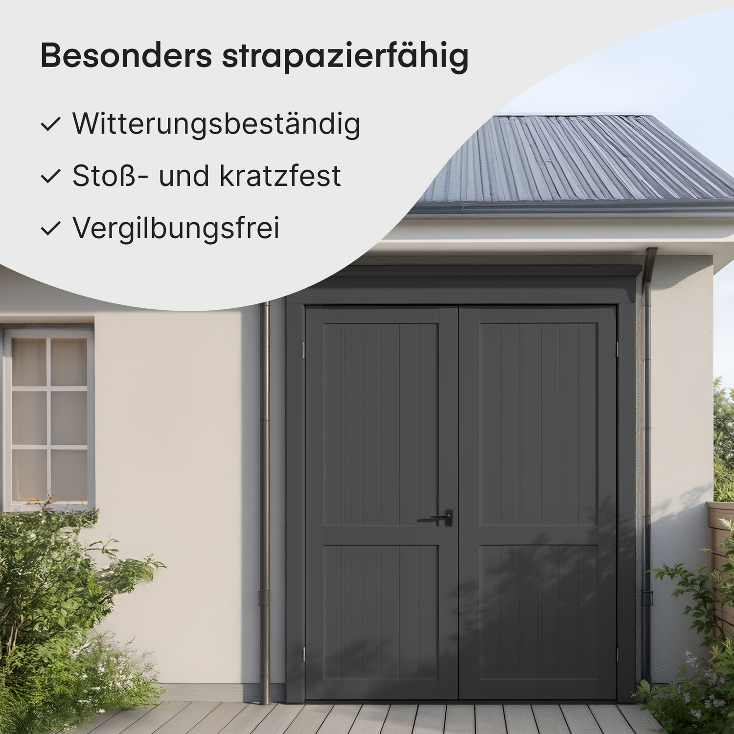 GRUNDMANN Holzfarbe & Wetterschutzfarbe: 4-in-1 Holzanstrich inkl. Grundierung