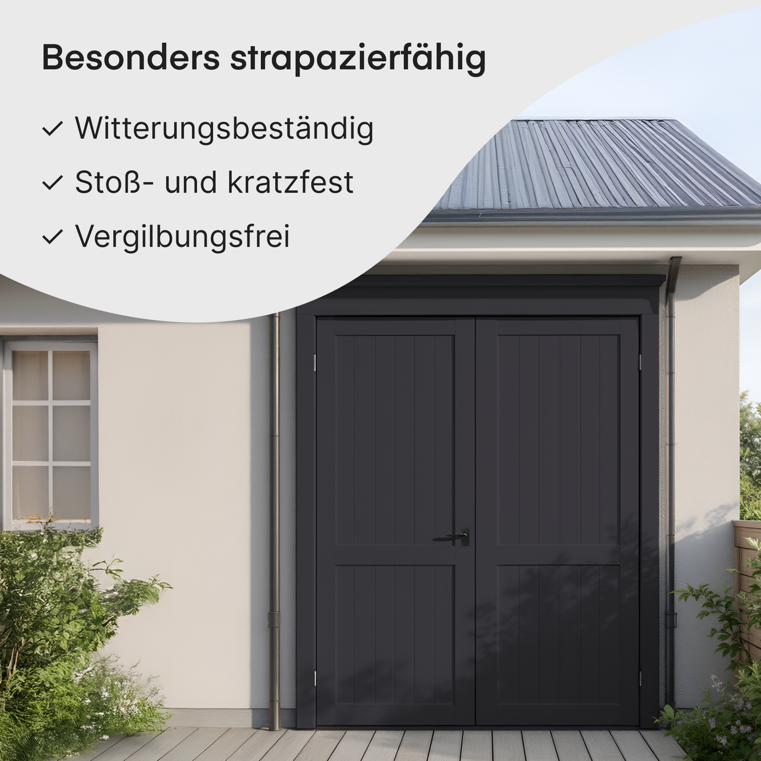 GRUNDMANN Holzfarbe & Wetterschutzfarbe: 4-in-1 Holzanstrich inkl. Grundierung