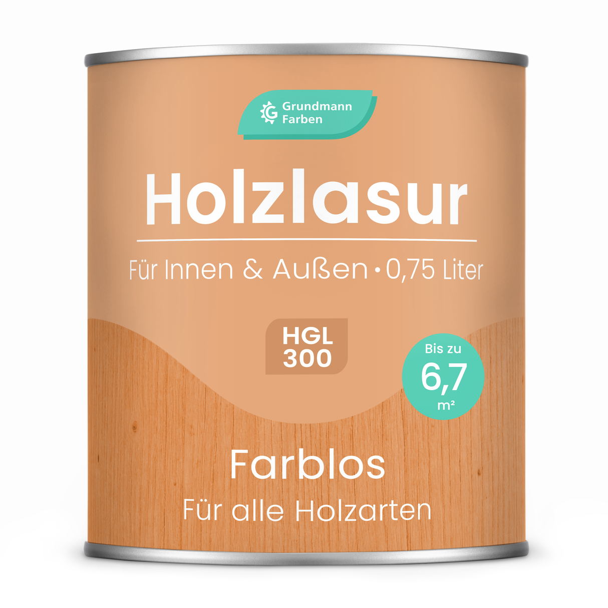 Grundmann Holzlasur  - Wetterfeste Holzschutzlasur für Innen & Außen - Holzschutz, Wetterschutz und UV-Schutz