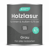 Grundmann Holzlasur  - Wetterfeste Holzschutzlasur für Innen & Außen - Holzschutz, Wetterschutz und UV-Schutz