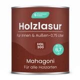 Grundmann Holzlasur  - Wetterfeste Holzschutzlasur für Innen & Außen - Holzschutz, Wetterschutz und UV-Schutz