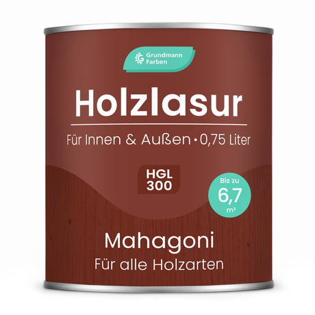 Grundmann Holzlasur  - Wetterfeste Holzschutzlasur für Innen & Außen - Holzschutz, Wetterschutz und UV-Schutz
