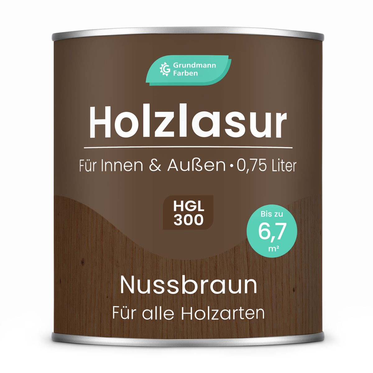 Grundmann Holzlasur  - Wetterfeste Holzschutzlasur für Innen & Außen - Holzschutz, Wetterschutz und UV-Schutz