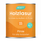 Grundmann Holzlasur  - Wetterfeste Holzschutzlasur für Innen & Außen - Holzschutz, Wetterschutz und UV-Schutz