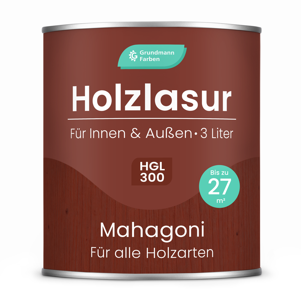 Grundmann Holzlasur  - Wetterfeste Holzschutzlasur für Innen & Außen - Holzschutz, Wetterschutz und UV-Schutz