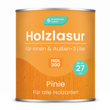 Grundmann Holzlasur  - Wetterfeste Holzschutzlasur für Innen & Außen - Holzschutz, Wetterschutz und UV-Schutz