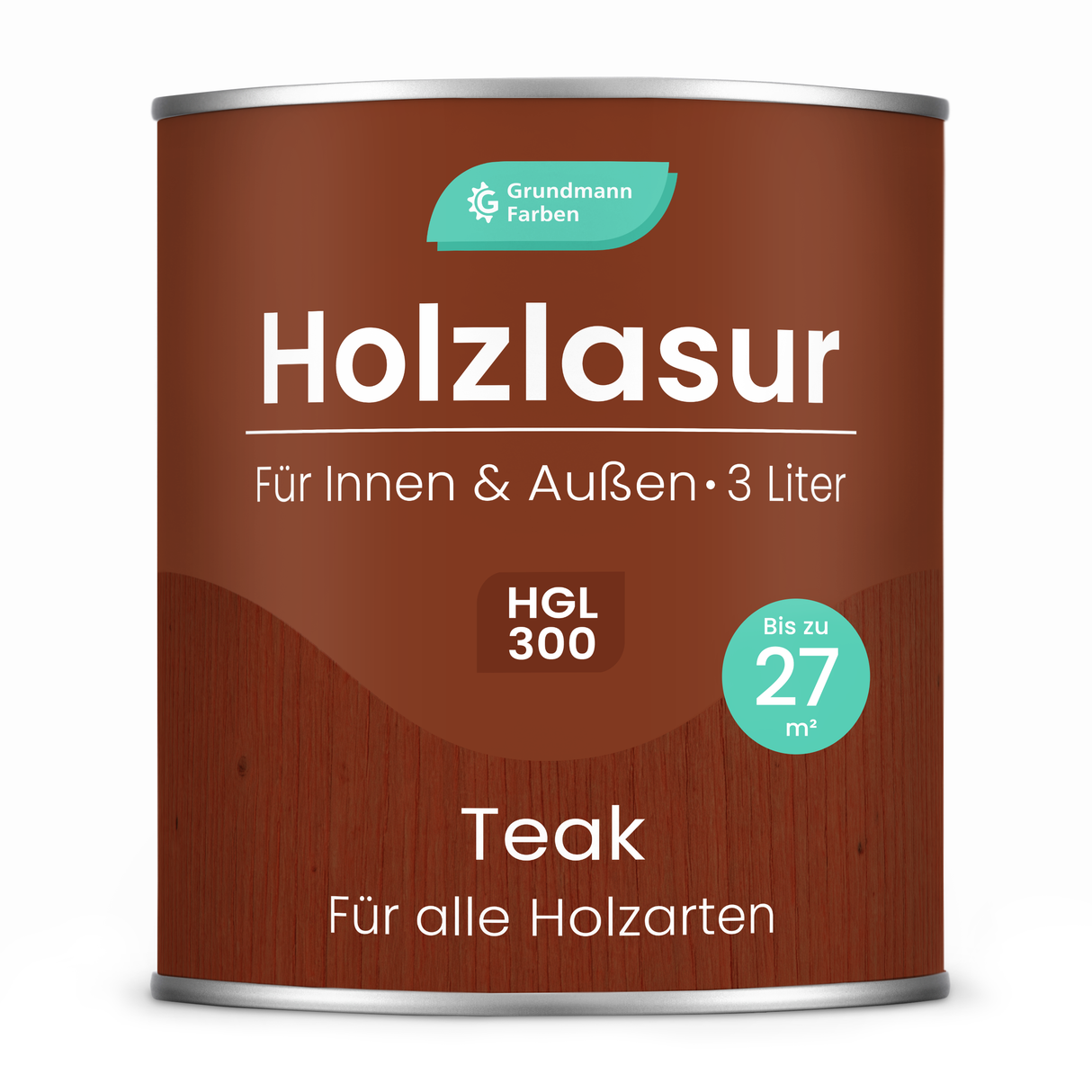Grundmann Holzlasur  - Wetterfeste Holzschutzlasur für Innen & Außen - Holzschutz, Wetterschutz und UV-Schutz