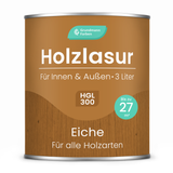 Grundmann Holzlasur  - Wetterfeste Holzschutzlasur für Innen & Außen - Holzschutz, Wetterschutz und UV-Schutz