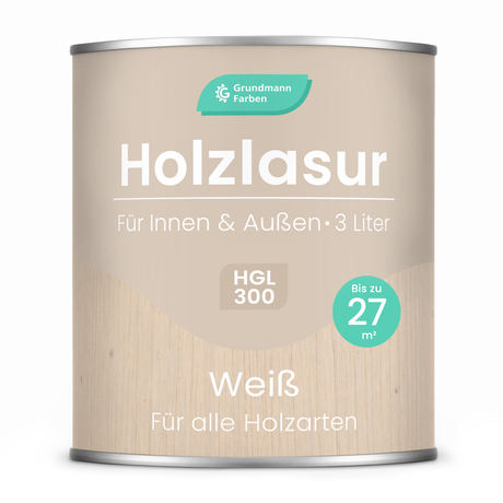 Grundmann Holzlasur  - Wetterfeste Holzschutzlasur für Innen & Außen - Holzschutz, Wetterschutz und UV-Schutz