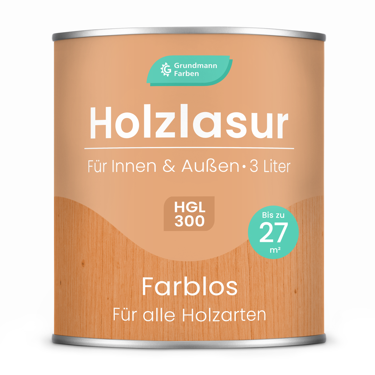 Grundmann Holzlasur  - Wetterfeste Holzschutzlasur für Innen & Außen - Holzschutz, Wetterschutz und UV-Schutz