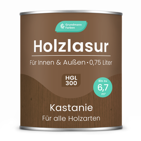 Grundmann Holzlasur  - Wetterfeste Holzschutzlasur für Innen & Außen - Holzschutz, Wetterschutz und UV-Schutz