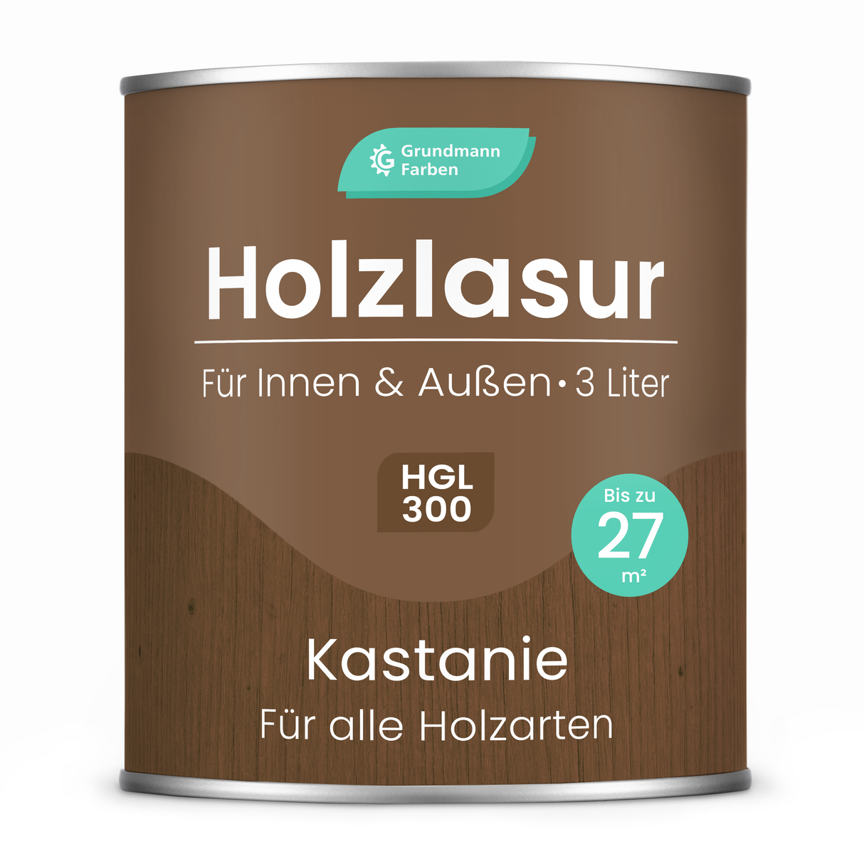 Grundmann Holzlasur  - Wetterfeste Holzschutzlasur für Innen & Außen - Holzschutz, Wetterschutz und UV-Schutz