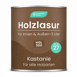 Grundmann Holzlasur  - Wetterfeste Holzschutzlasur für Innen & Außen - Holzschutz, Wetterschutz und UV-Schutz