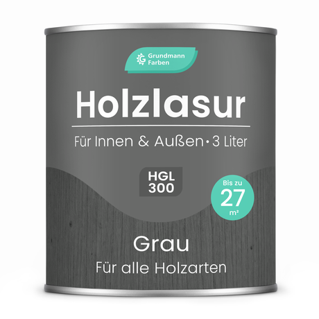 Grundmann Holzlasur  - Wetterfeste Holzschutzlasur für Innen & Außen - Holzschutz, Wetterschutz und UV-Schutz