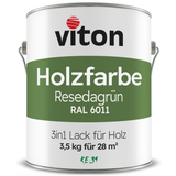 VITON Holzfarbe & Wetterschutzfarbe für Außen KE31 - 3in1 Grundierung & Deckfarbe