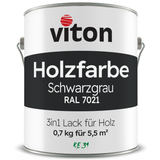 VITON Holzfarbe & Wetterschutzfarbe für Außen KE31 - 3in1 Grundierung & Deckfarbe