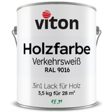 VITON Holzfarbe & Wetterschutzfarbe für Außen KE31 - 3in1 Grundierung & Deckfarbe