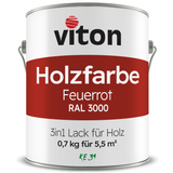 VITON Holzfarbe & Wetterschutzfarbe für Außen KE31 - 3in1 Grundierung & Deckfarbe