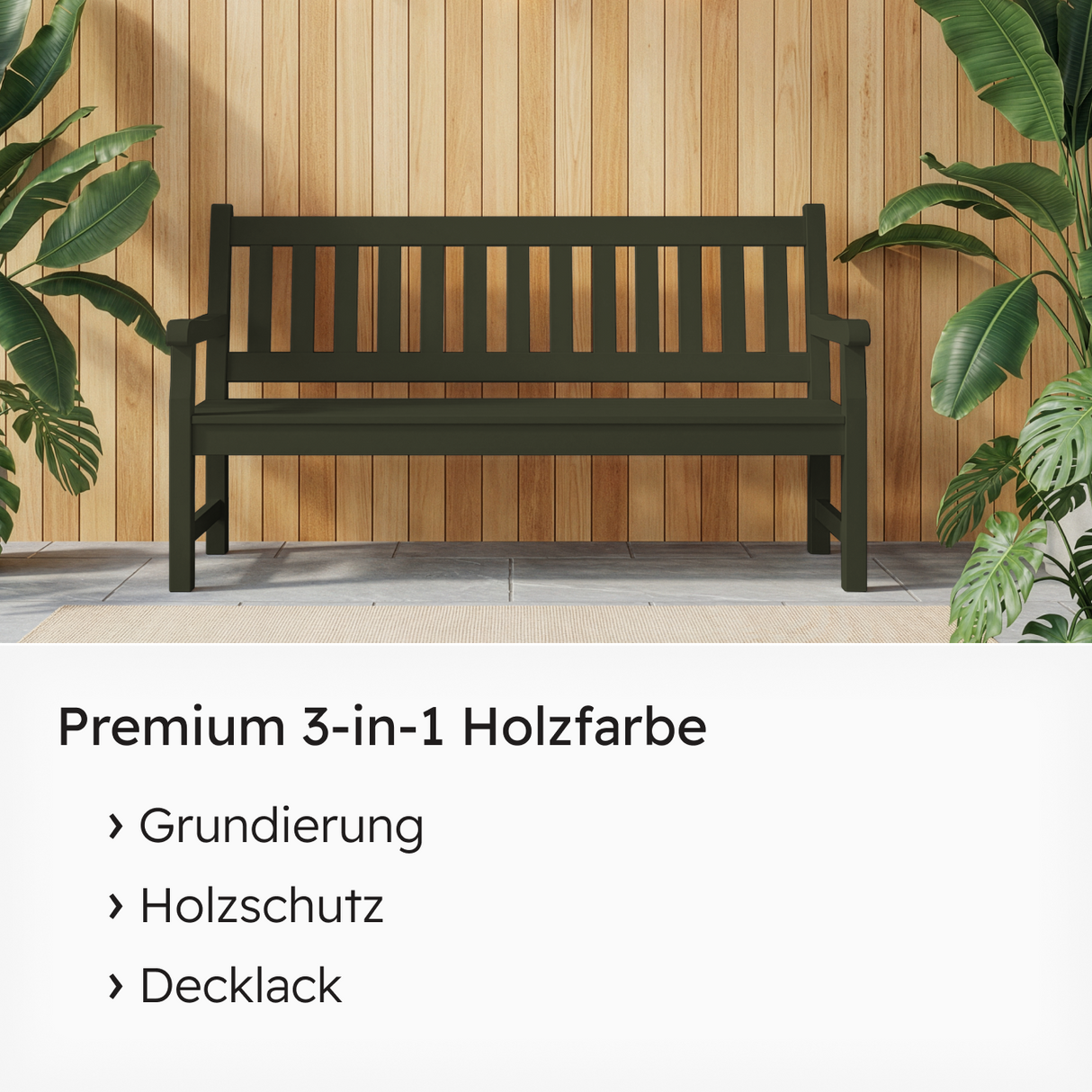 VITON Holzfarbe & Wetterschutzfarbe für Außen KE31 - 3in1 Grundierung & Deckfarbe