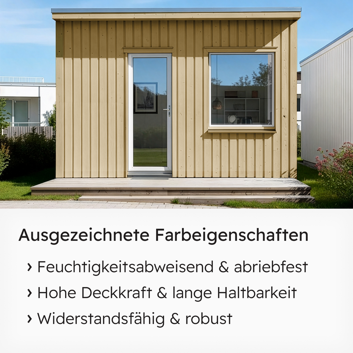 VITON Holzfarbe & Wetterschutzfarbe für Außen KE31 - 3in1 Grundierung & Deckfarbe