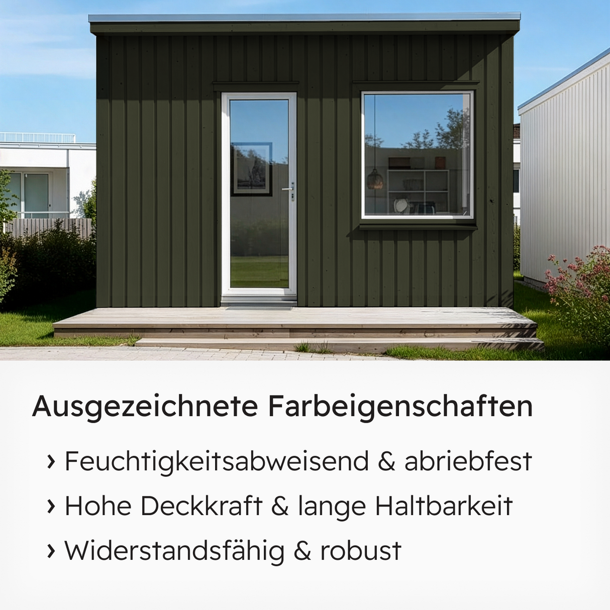 VITON Holzfarbe & Wetterschutzfarbe für Außen KE31 - 3in1 Grundierung & Deckfarbe