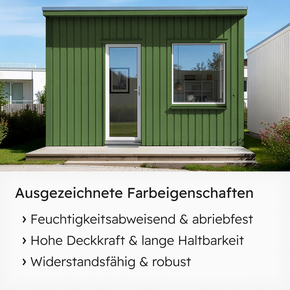 VITON Holzfarbe & Wetterschutzfarbe für Außen KE31 - 3in1 Grundierung & Deckfarbe