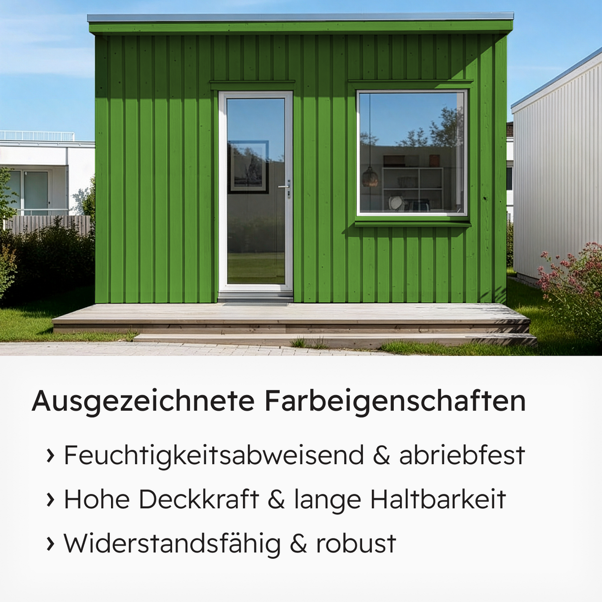 VITON Holzfarbe & Wetterschutzfarbe für Außen KE31 - 3in1 Grundierung & Deckfarbe