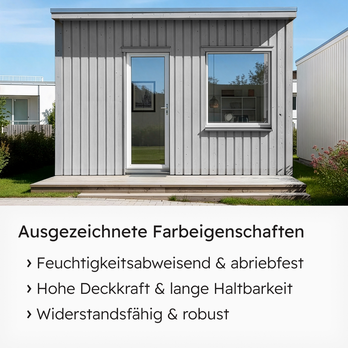 VITON Holzfarbe & Wetterschutzfarbe für Außen KE31 - 3in1 Grundierung & Deckfarbe
