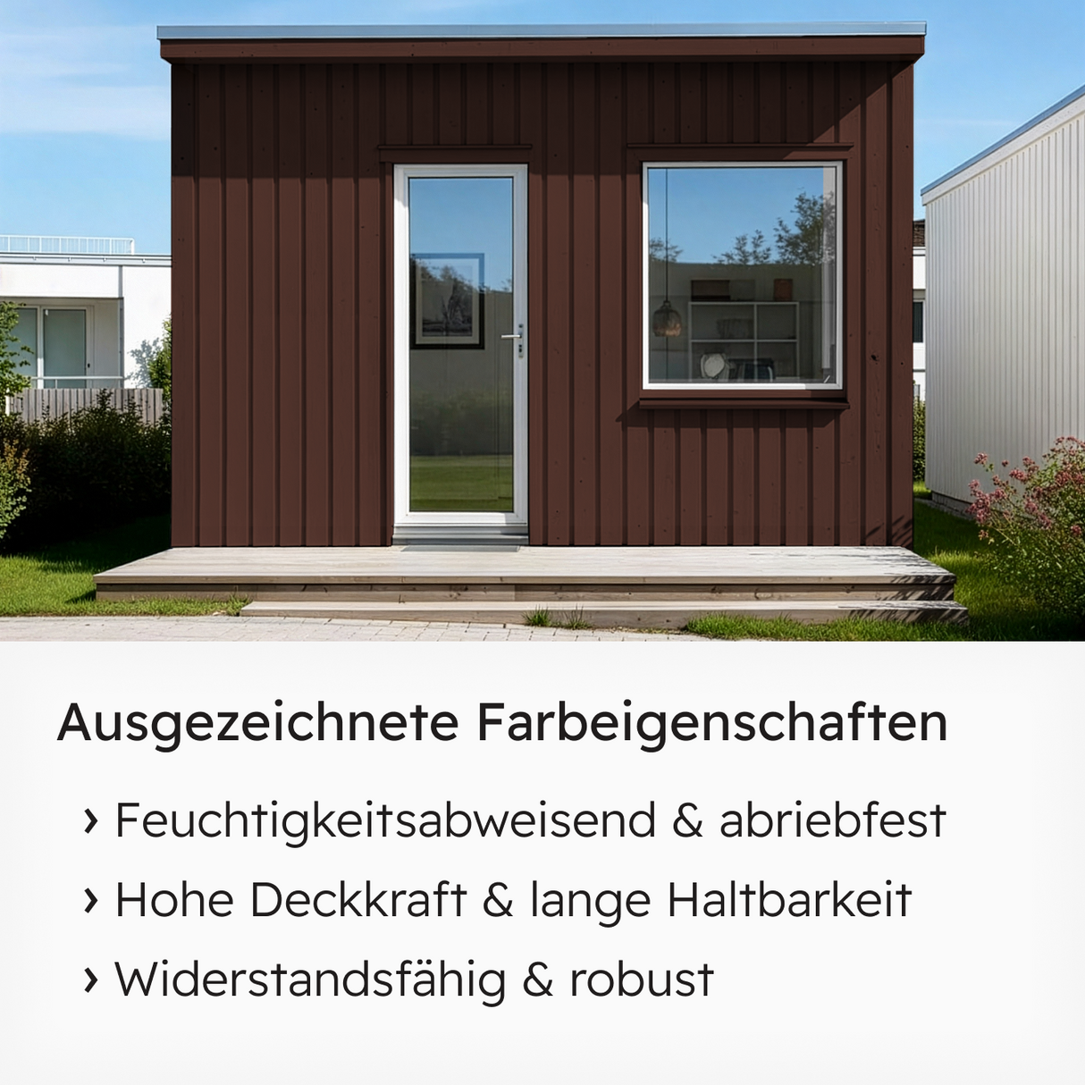 VITON Holzfarbe & Wetterschutzfarbe für Außen KE31 - 3in1 Grundierung & Deckfarbe