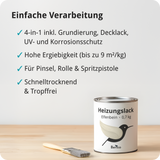 Berico Heizkörperlack - Die Heizungsfarbe auch für Kupferrohre - Warmes Weiss / Reinweiss 0.7 kg - Berico Farben