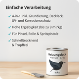 Berico Heizkörperlack - Die Heizungsfarbe auch für Kupferrohre - Warmes Weiss / Reinweiss 0.7 kg - Berico Farben