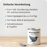Berico Heizkörperlack - Die Heizungsfarbe auch für Kupferrohre - Warmes Weiss / Reinweiss 0.7 kg - Berico Farben