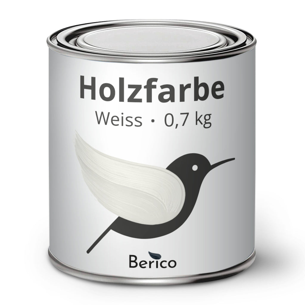 Berico Holzfarbe: 3-in-1 Holzlack für Innen und Außen - Weiss 0.7 Kg - Berico Farben