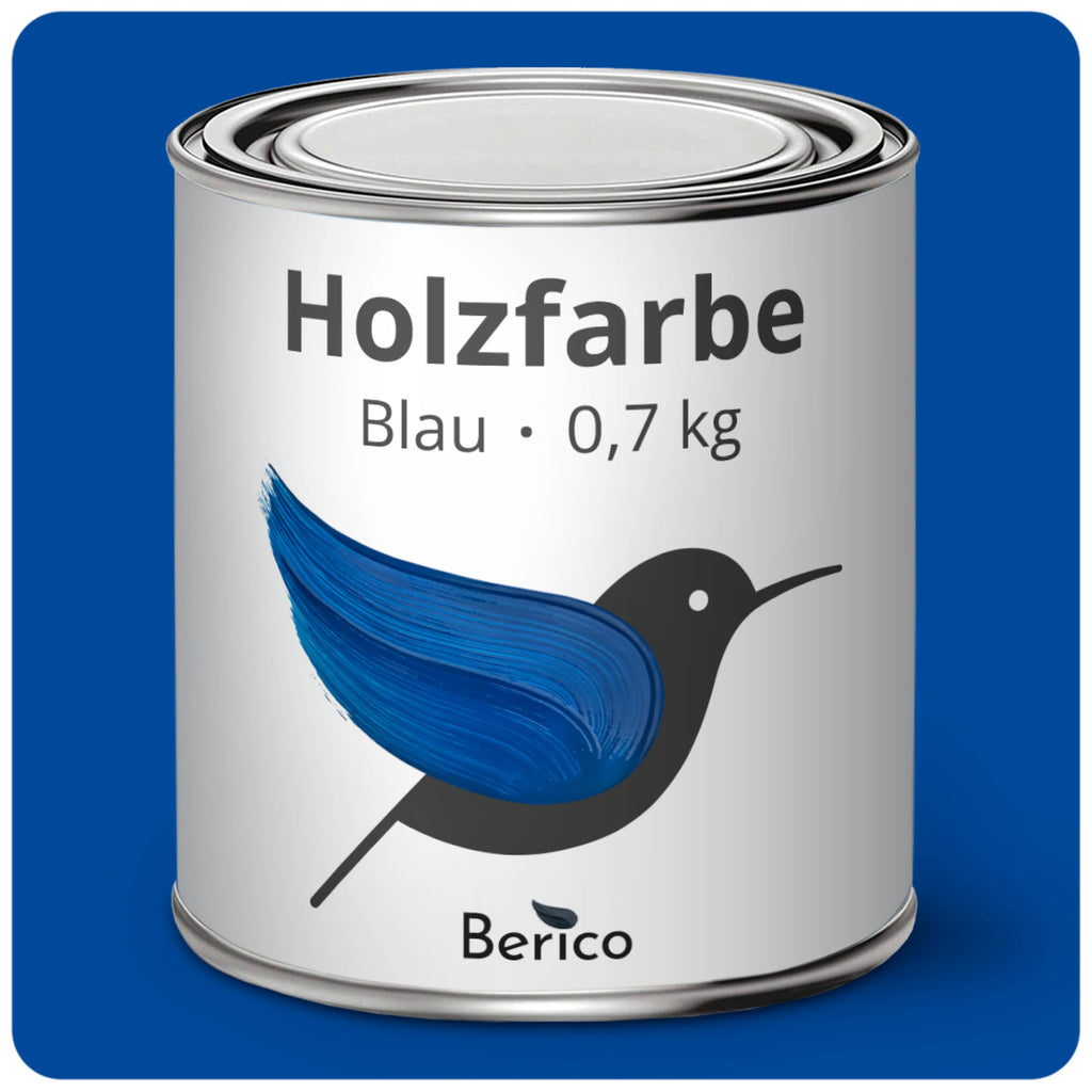 Berico Holzfarbe: Der 3-in-1 Holzlack für Innen und Außen - Blau 0.7 Kg - Berico Farben