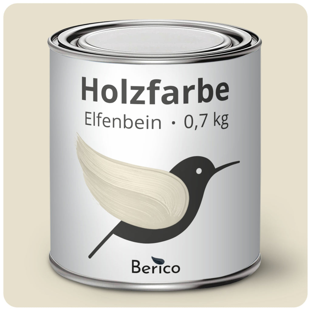 Berico Holzfarbe: Der 3-in-1 Holzlack für Innen und Außen - Elfenbein 0.7 Kg - Berico Farben