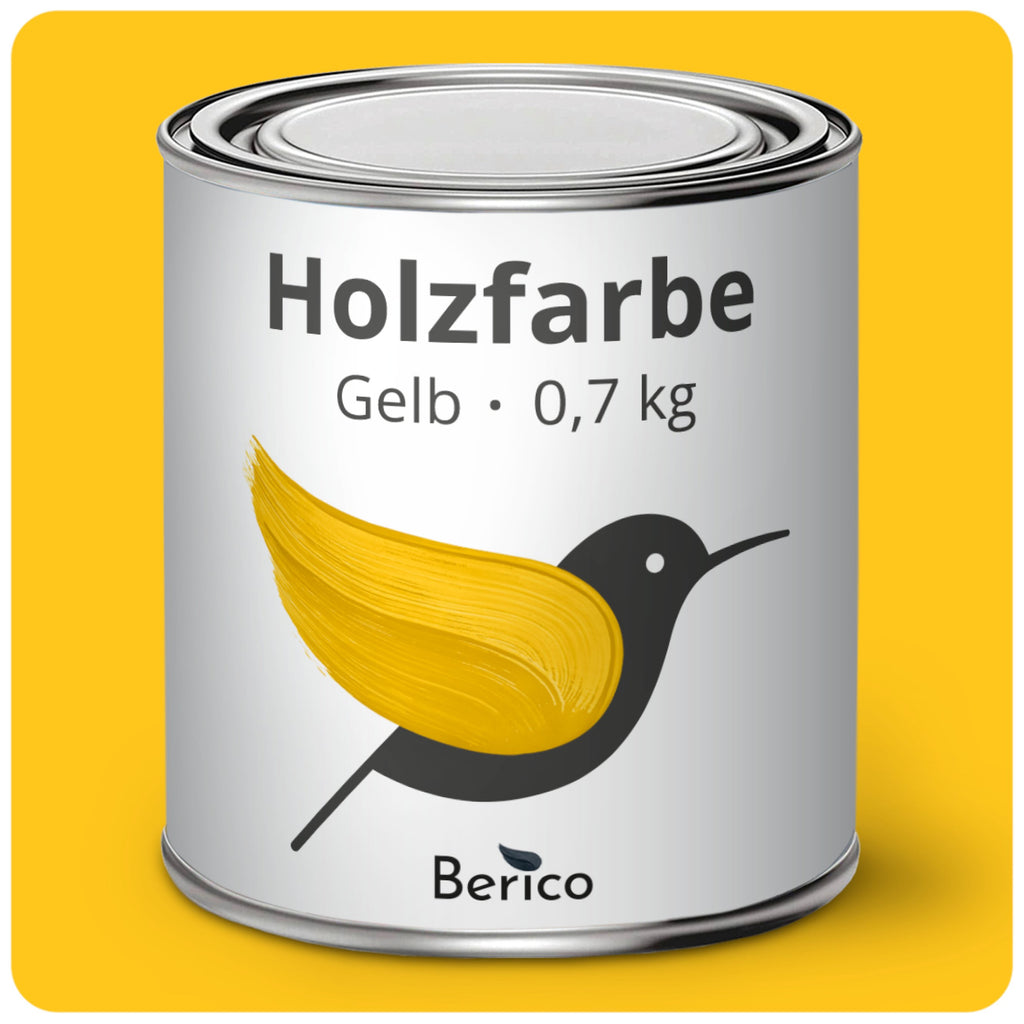 Berico Holzfarbe: Der 3-in-1 Holzlack für Innen und Außen - Gelb 0.7 Kg - Berico Farben