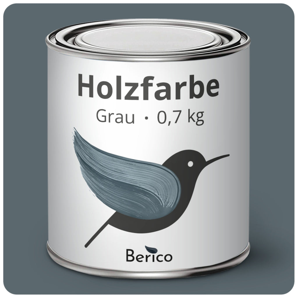 Berico Holzfarbe: Der 3-in-1 Holzlack für Innen und Außen - Grau 0.7 Kg - Berico Farben