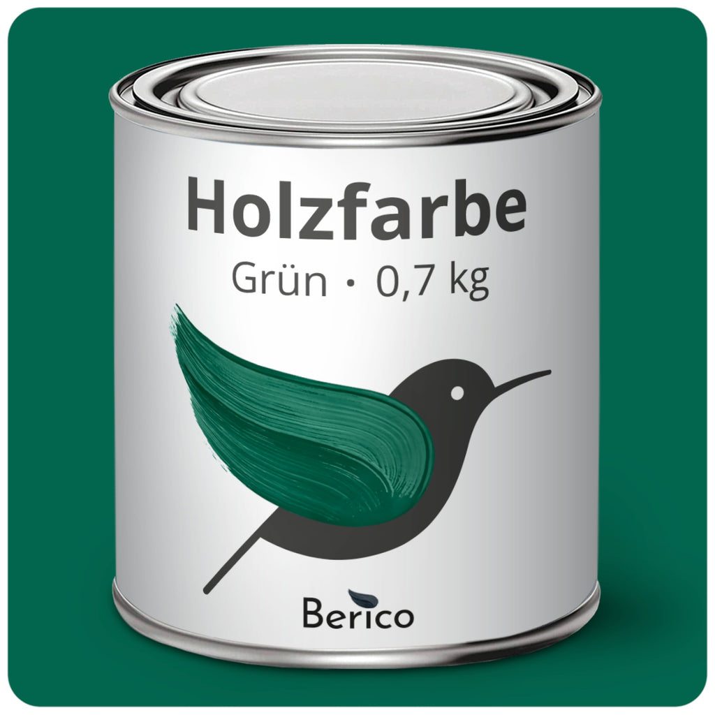 Berico Holzfarbe: Der 3-in-1 Holzlack für Innen und Außen - Grün 0.7 Kg - Berico Farben