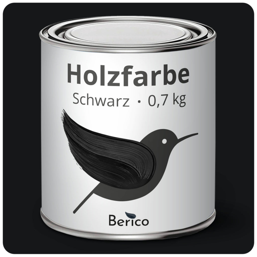 Berico Holzfarbe: Der 3-in-1 Holzlack für Innen und Außen - Schwarz 0.7 Kg - Berico Farben
