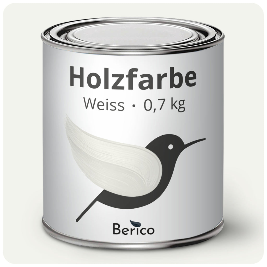 Berico Holzfarbe: Der 3-in-1 Holzlack für Innen und Außen - Weiss 0.7 Kg - Berico Farben