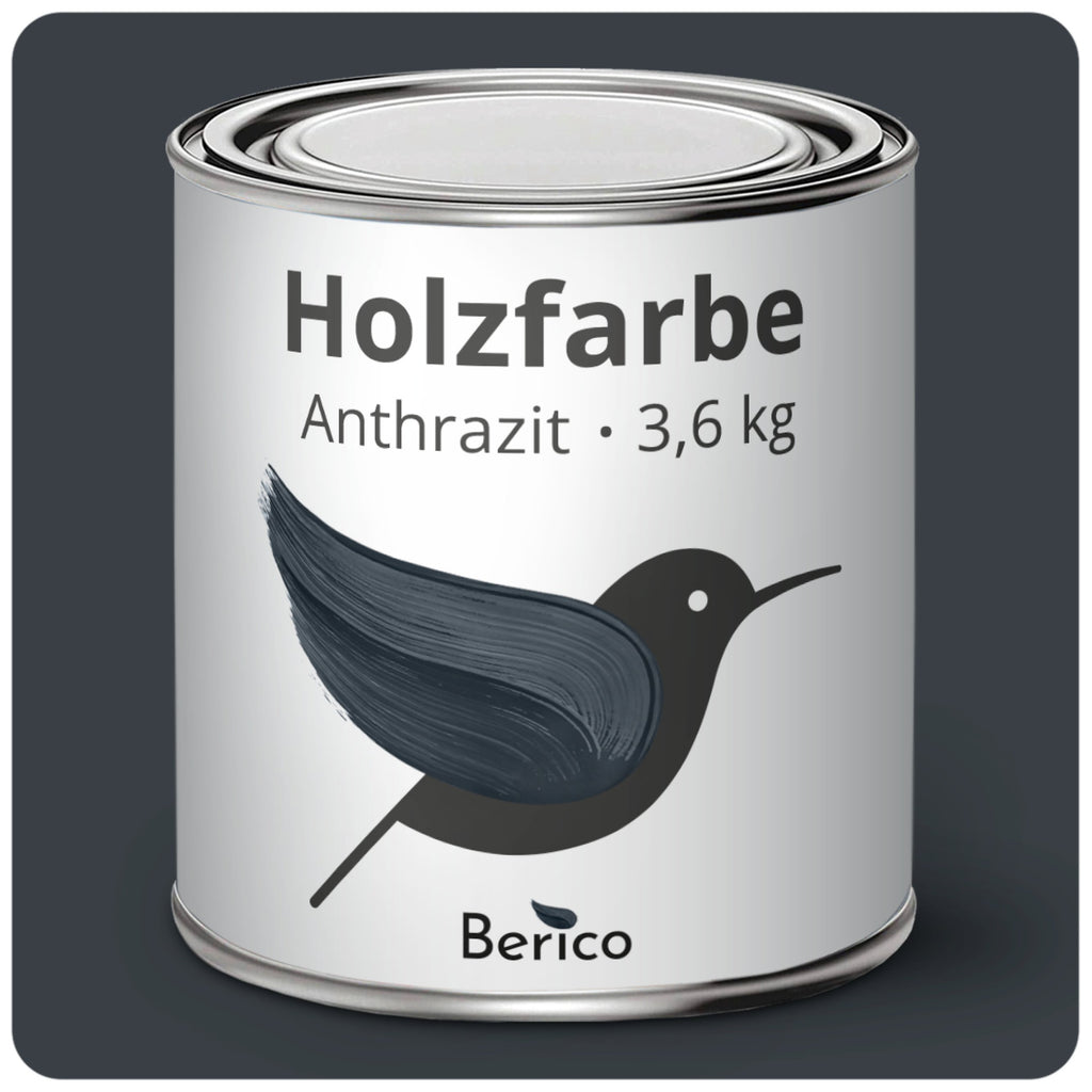 Berico Holzfarbe: Der 3-in-1 Holzlack für Innen und Außen - Anthrazit 3.6 Kg - Berico Farben