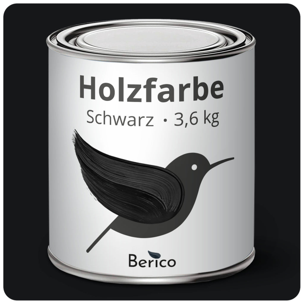 Berico Holzfarbe: Der 3-in-1 Holzlack für Innen und Außen - Schwarz 3.6 Kg - Berico Farben