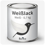Berico Weisslack - Der universelle Weisslack für Innen und Außen - Helles Weiß (Verkehrsweiß) 0.7 kg - Berico Farben