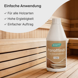 Grundmann Pflegeöl für die Sauna - Paraffinöl - Natürliches Pflegeöl zum Schutz von Saunaholz - Schützt das Holz