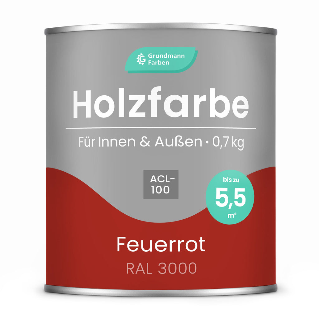 GRUNDMANN Holzfarbe & Wetterschutzfarbe: 3 - in - 1 Holzanstrich inkl. Grundierung - RAL 9002 – Grauweiß 0.7 Kg - Berico Farben